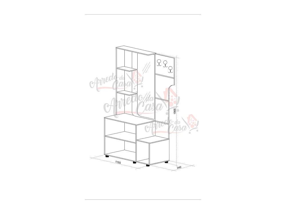 Mobile ingresso 115,5x190,5 rovere e wengè IU20