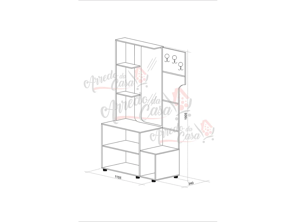 Mobile ingresso 115,5x190,5 rovere naturale e cashmere IU20