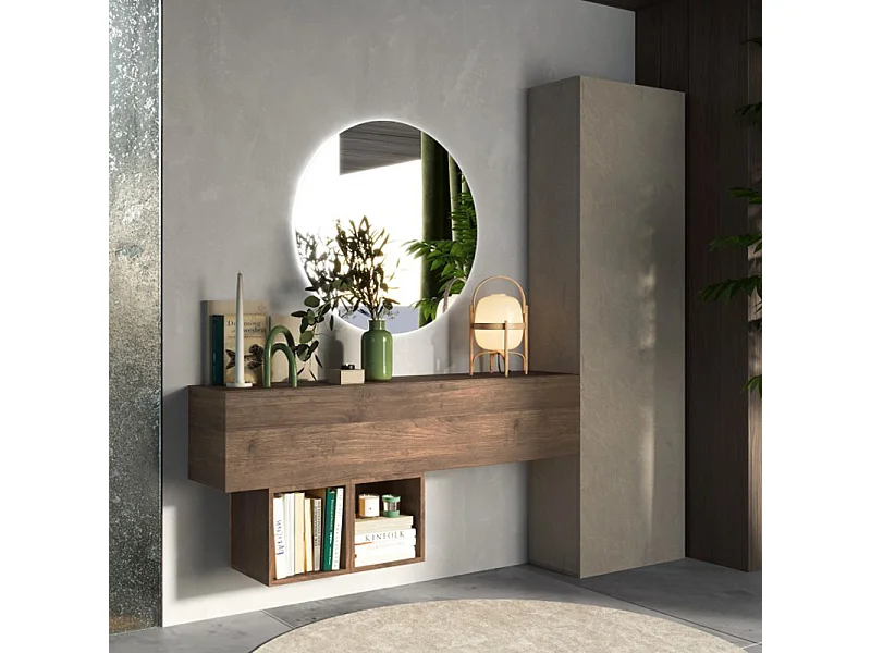 Mobile ingresso con armadietto 193x186 cm argilla e noce IL8