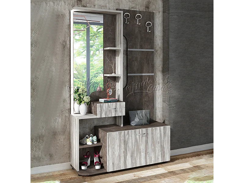 Mobile ingresso moderno 115x191 grigio cemento IU11