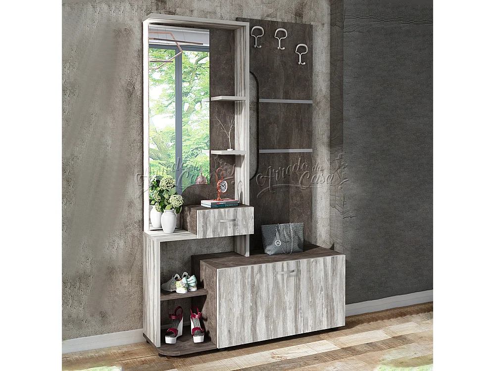 Mobile ingresso moderno 115x191 grigio cemento IU11