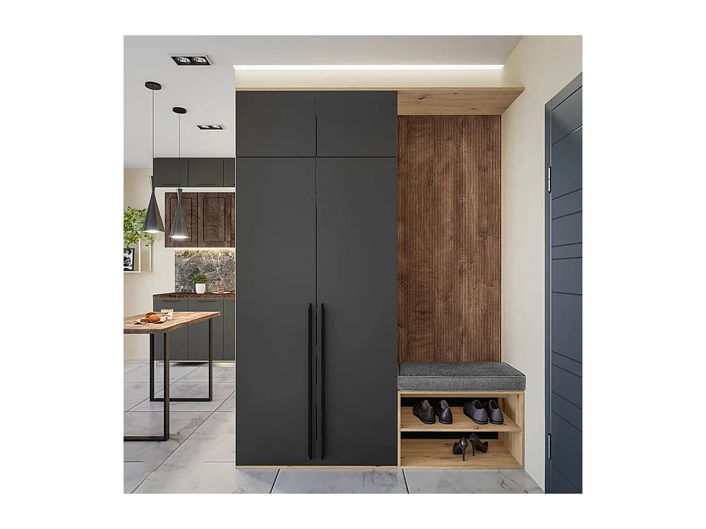 Mobile per ingresso moderno in rovere e nero opaco II22