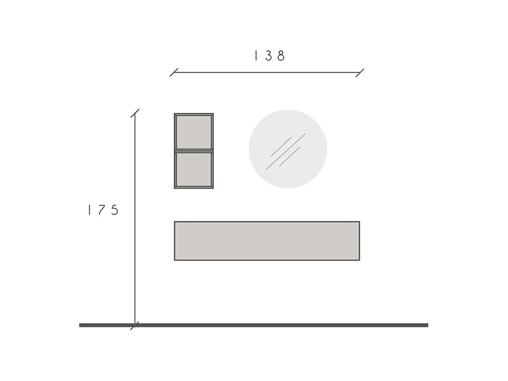 Mobile ingresso sospeso 138x175 cm grafite IL3