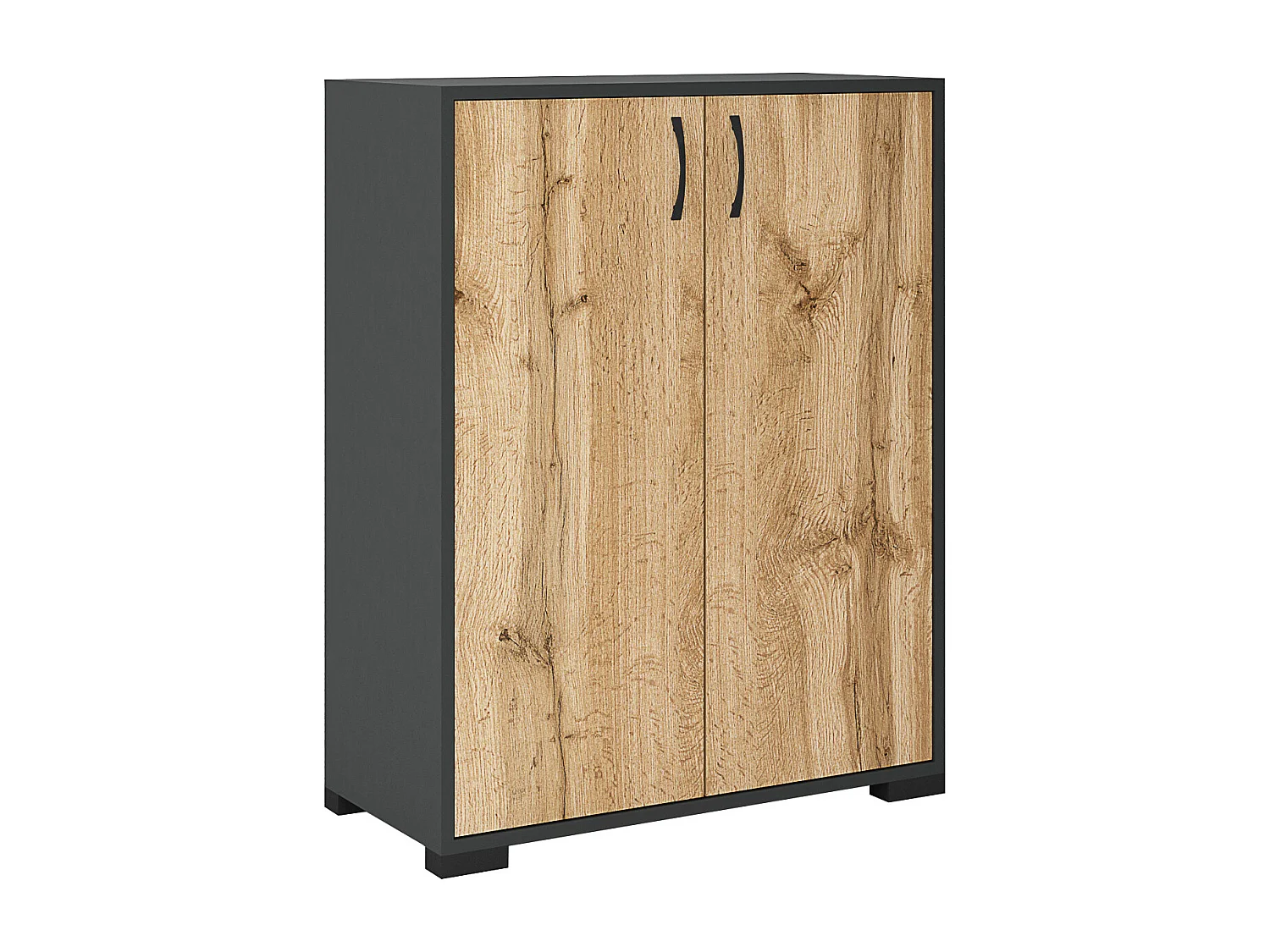 Scarpiera per ingresso con piccolo appendiabiti in rovere e grigio antracite IG24