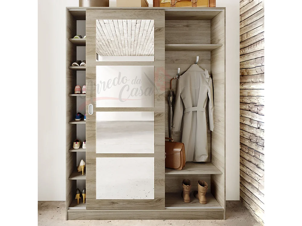 Mobile ingresso moderno con anta scorrevole 150x200 rovere chiaro II2