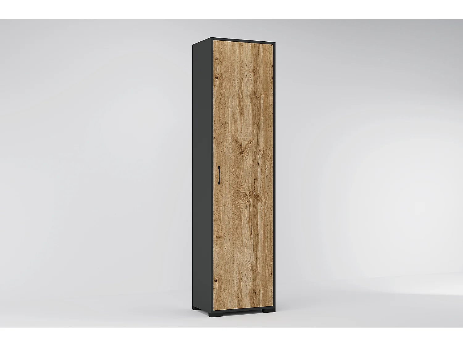 Set mobile ingresso con appendiabiti e specchio in rovere e grigio IG21