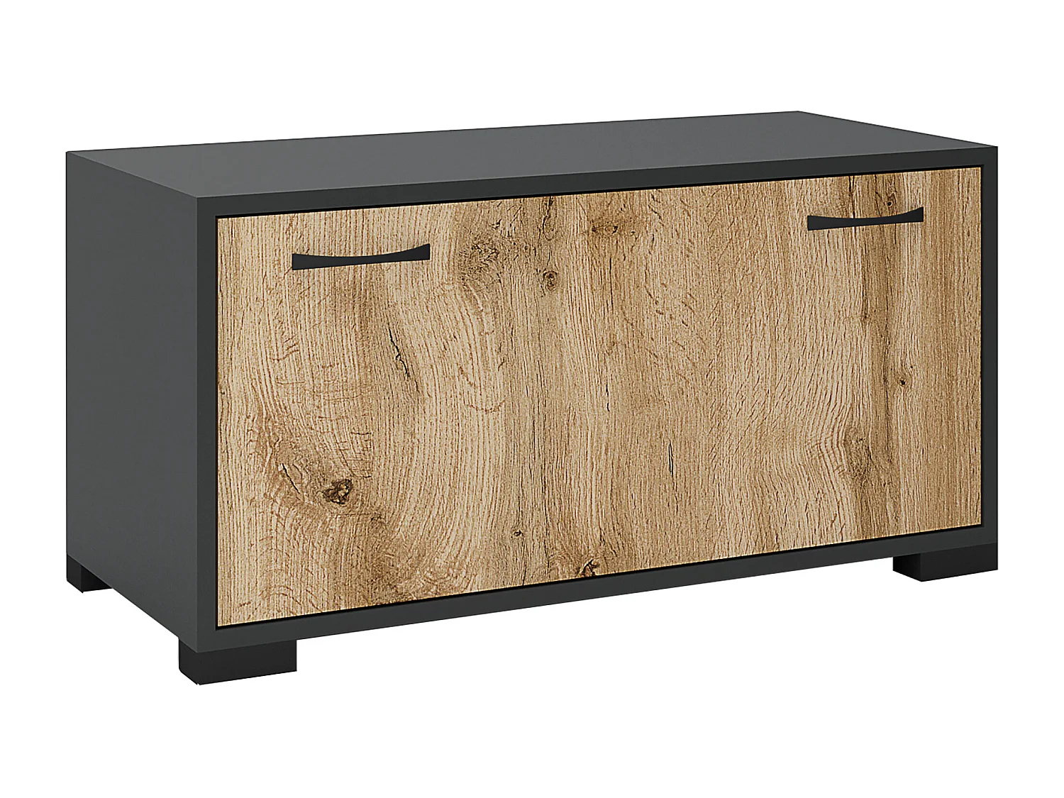 Set mobile ingresso con appendiabiti e specchio in rovere e grigio IG21