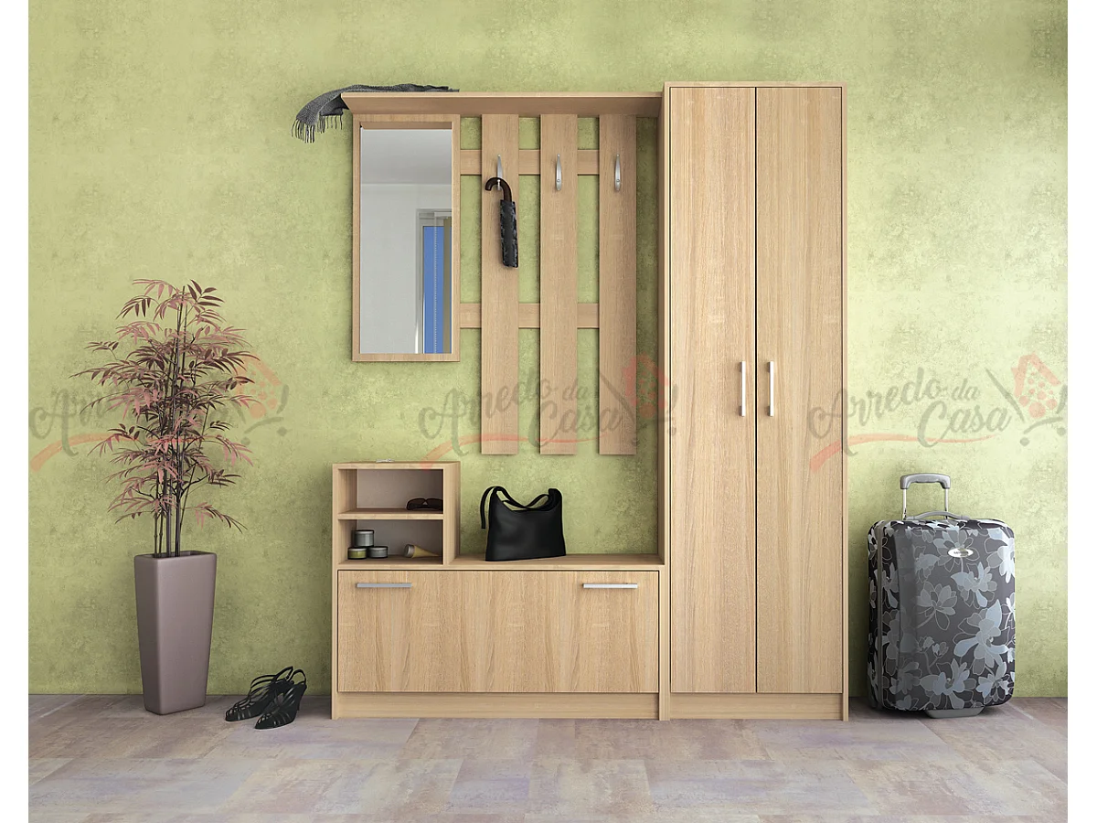 Mobile ingresso moderno con specchio 155x190 rovere sonoma IG8