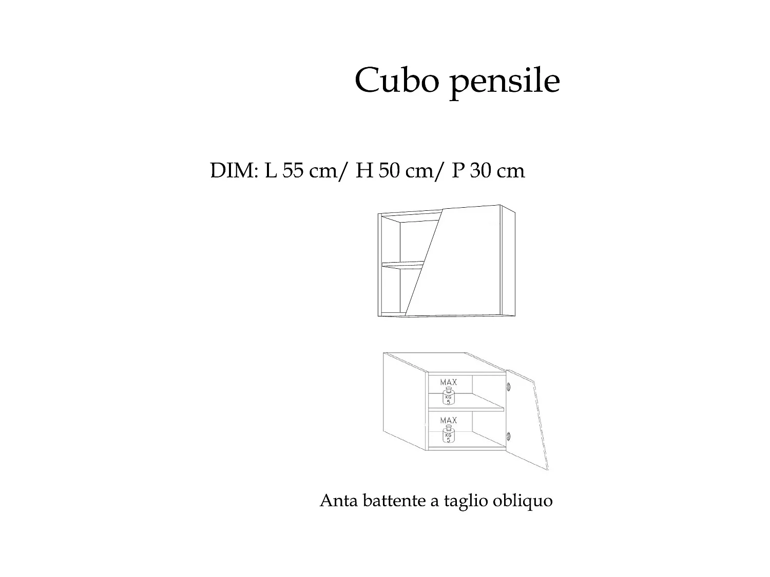 Mobile ingresso sospeso 124x186 cm rovere e beige IL11