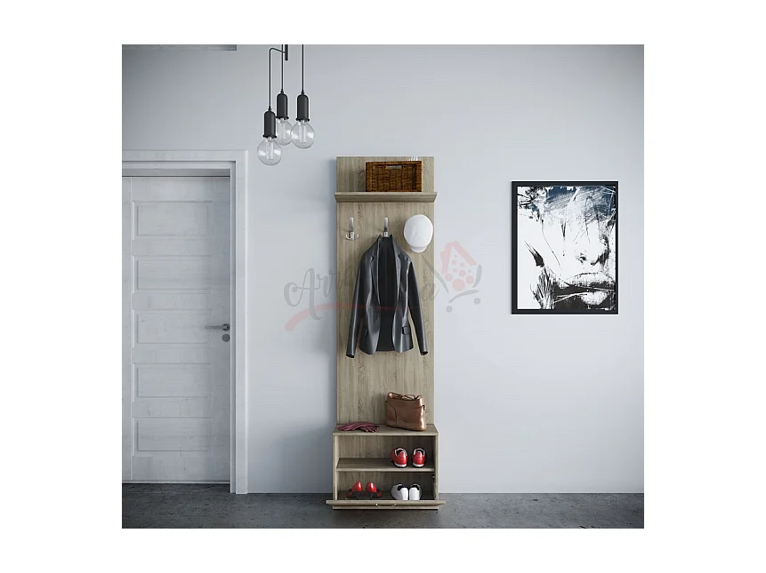 Mobile scarpiera per ingresso 60x190 rovere sabbia II4003