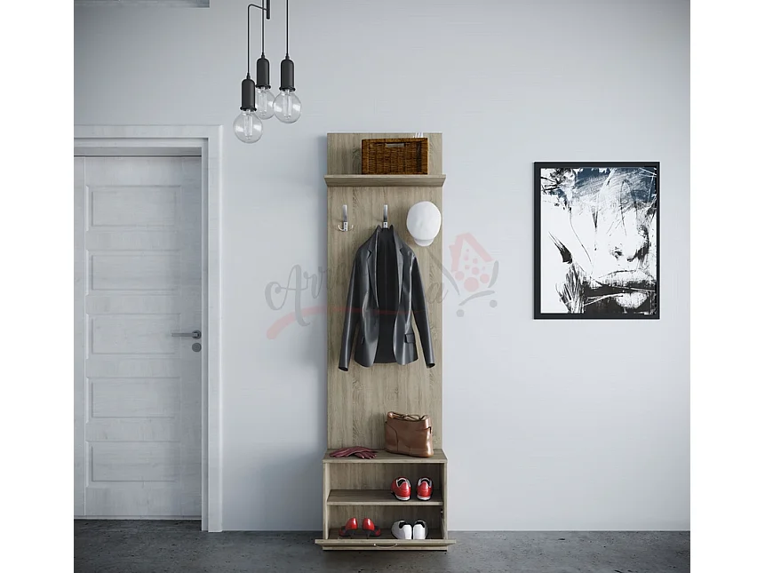 Mobile scarpiera per ingresso 60x190 rovere sabbia II4003