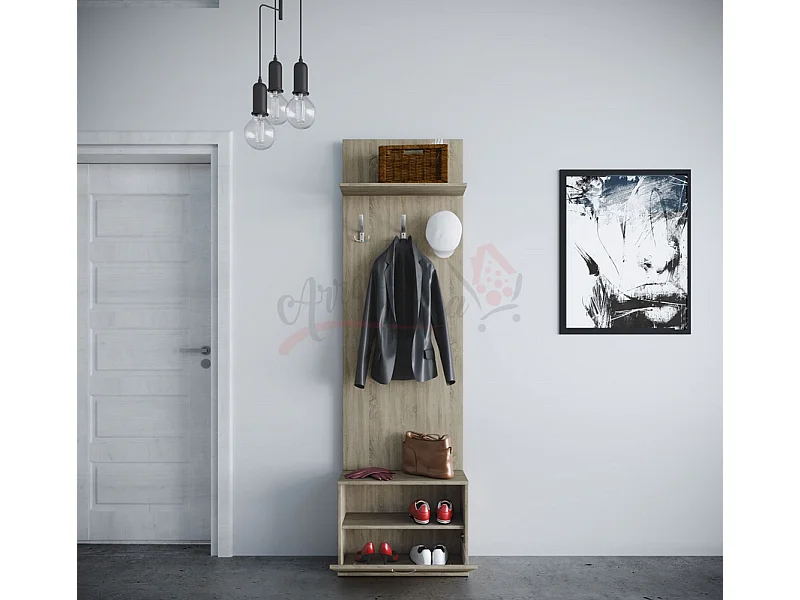 Mobile scarpiera per ingresso 60x190 rovere sabbia II4003