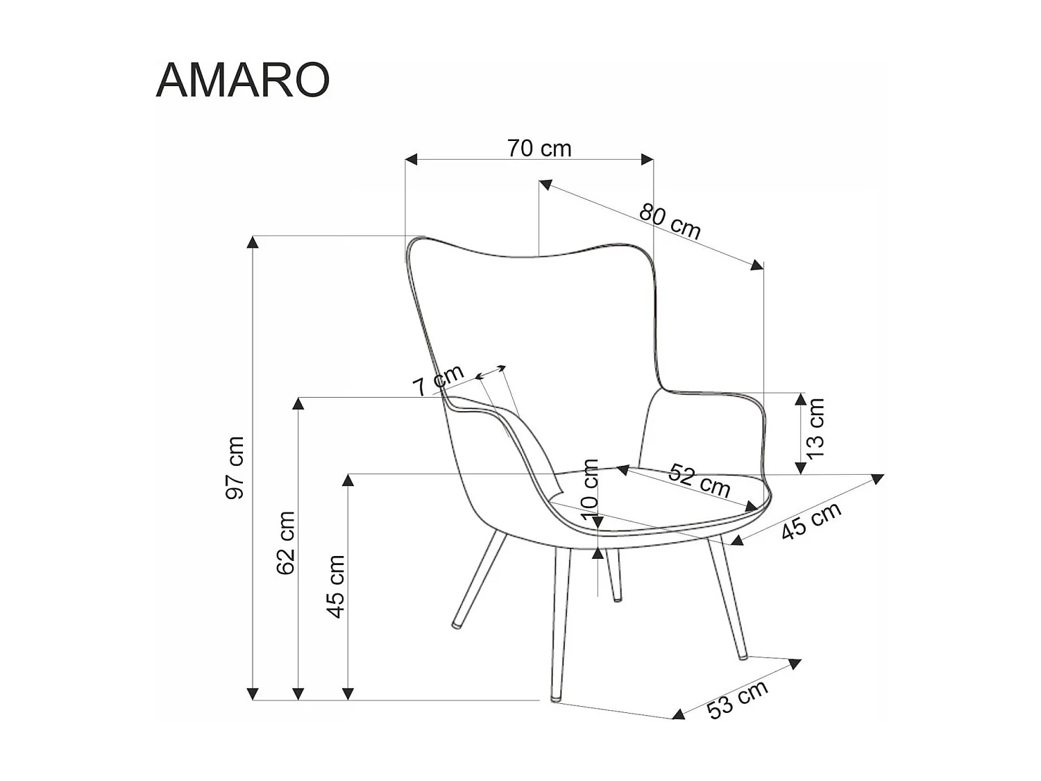 Relax Fauteuil Amaro O/Tissu/jaune