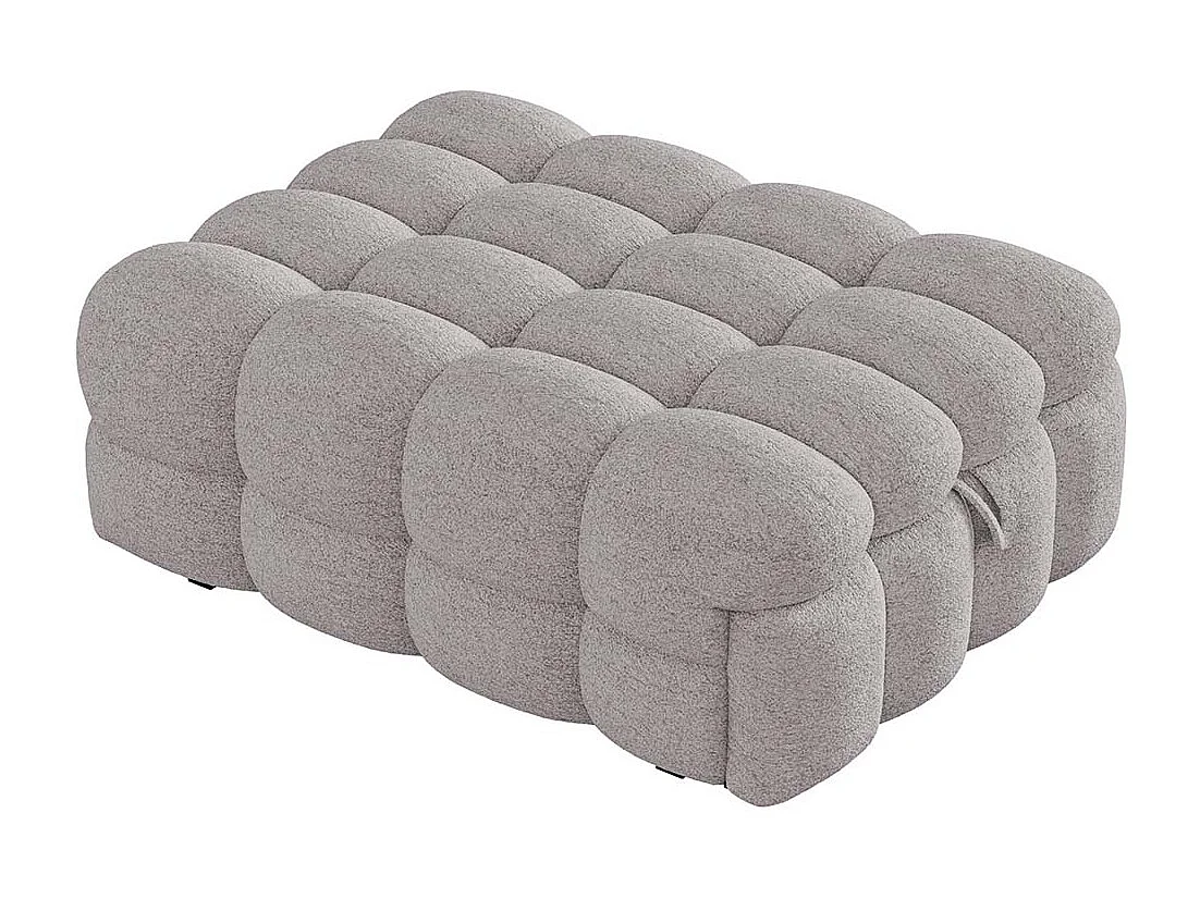Lit gigogne pouf 2 en 1 canapé-lit lit simple tissu Teddy couleur gris