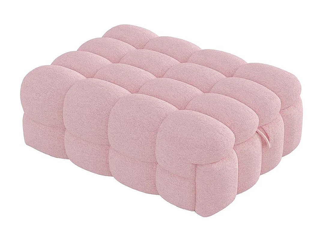 Lit gigogne pouf 2 en 1 canapé-lit lit simple tissu Teddy couleur rose