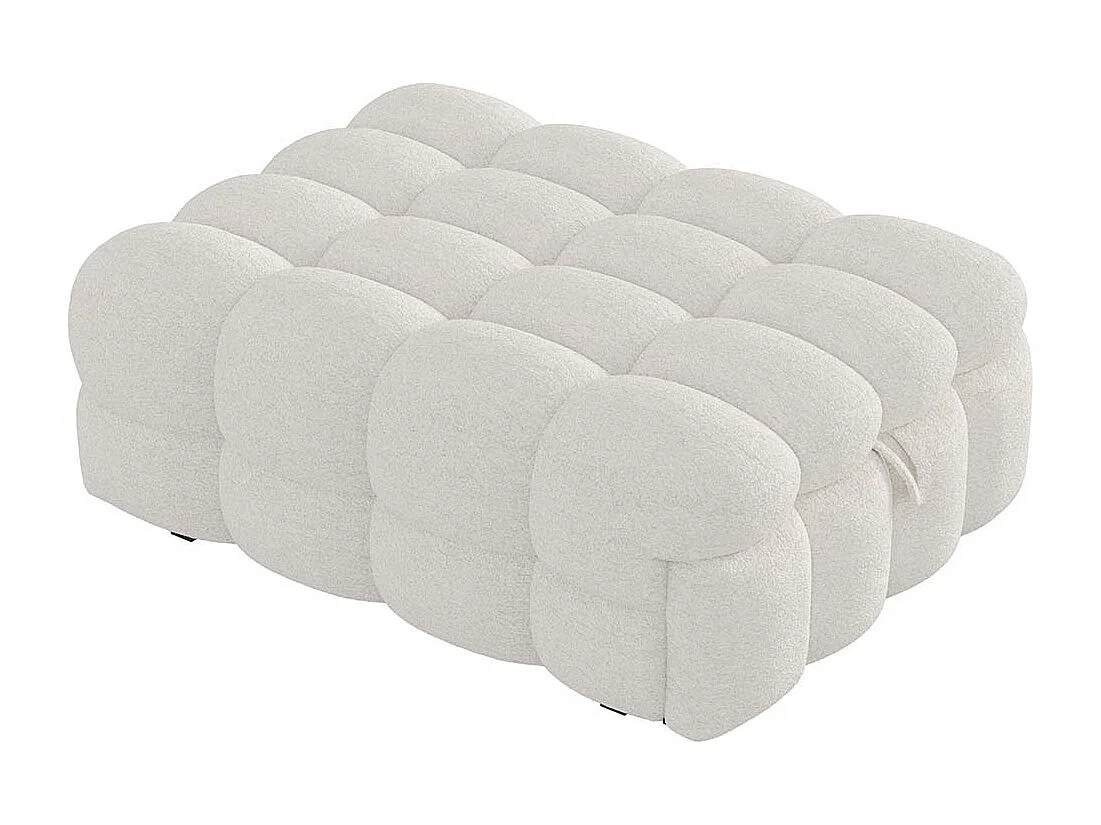 Lit gigogne pouf 2 en 1 canapé-lit lit simple tissu Teddy couleur beige