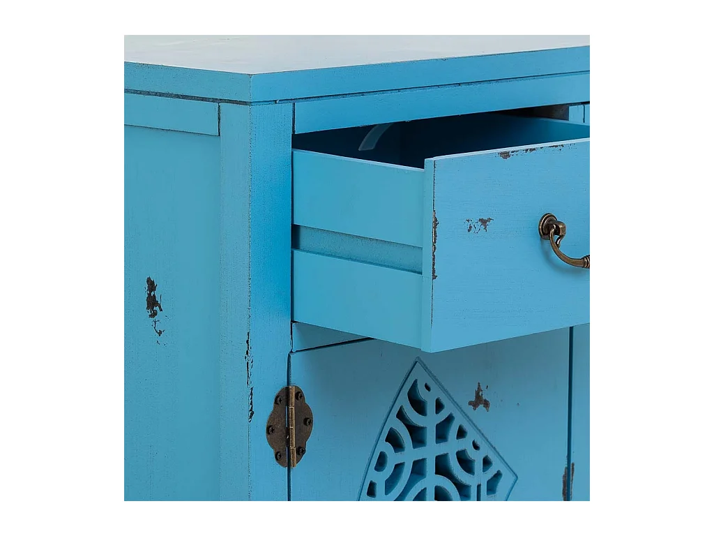 Recibidor de madera azul 66x36x78h cm