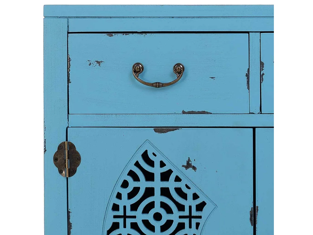 Recibidor de madera azul 66x36x78h cm