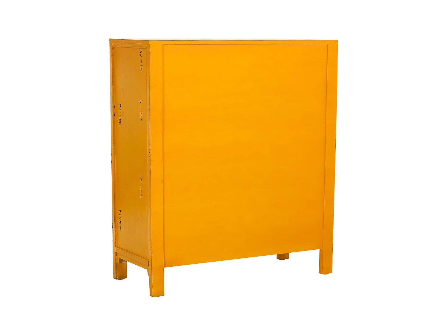 Mesa de salão em madeira em amarelo 66x36x78h cm