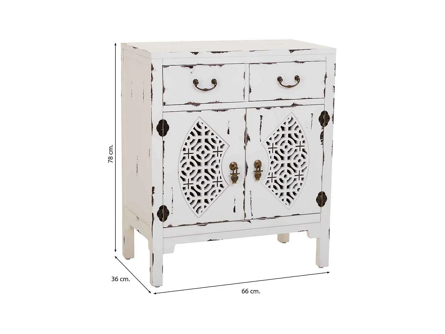 Móvel de hall em madeira em branco 66x36x78h cm