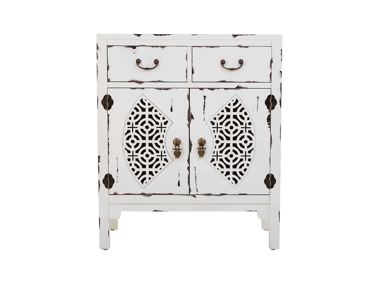 Meuble d'entrée en bois blanc 66x36x78h cm