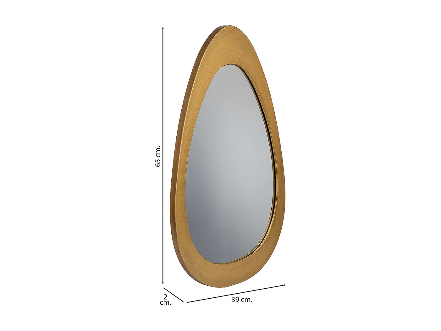 Espejo de pared de metal 39x65x02h cm