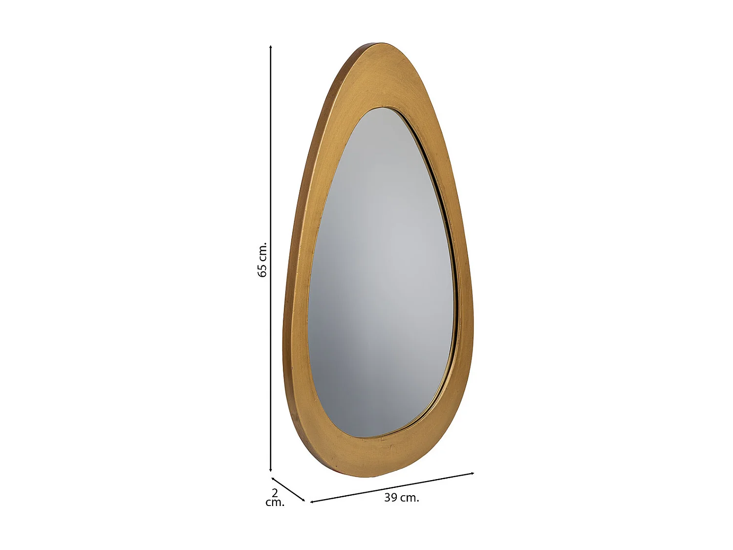 Metallwandspiegel 39x65x02h cm