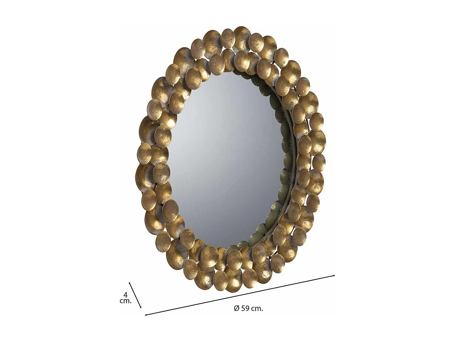Espejo de pared de metal 59x59x04h cm