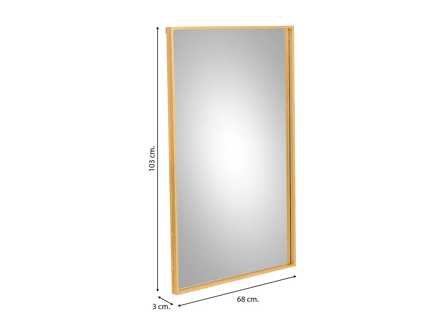 Rechteckiger Wandspiegel 68x103x03h cm