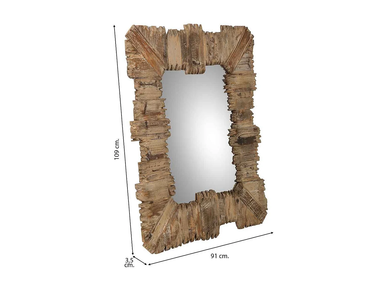 Specchio in legno 91x109x03,5h cm