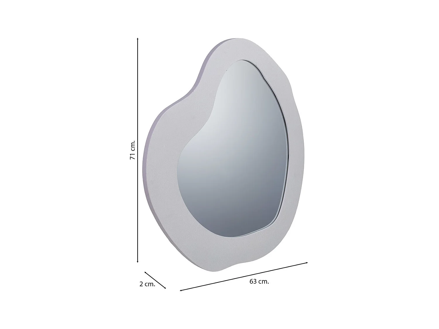 Espejo de pared de metal 63x02x71h cm