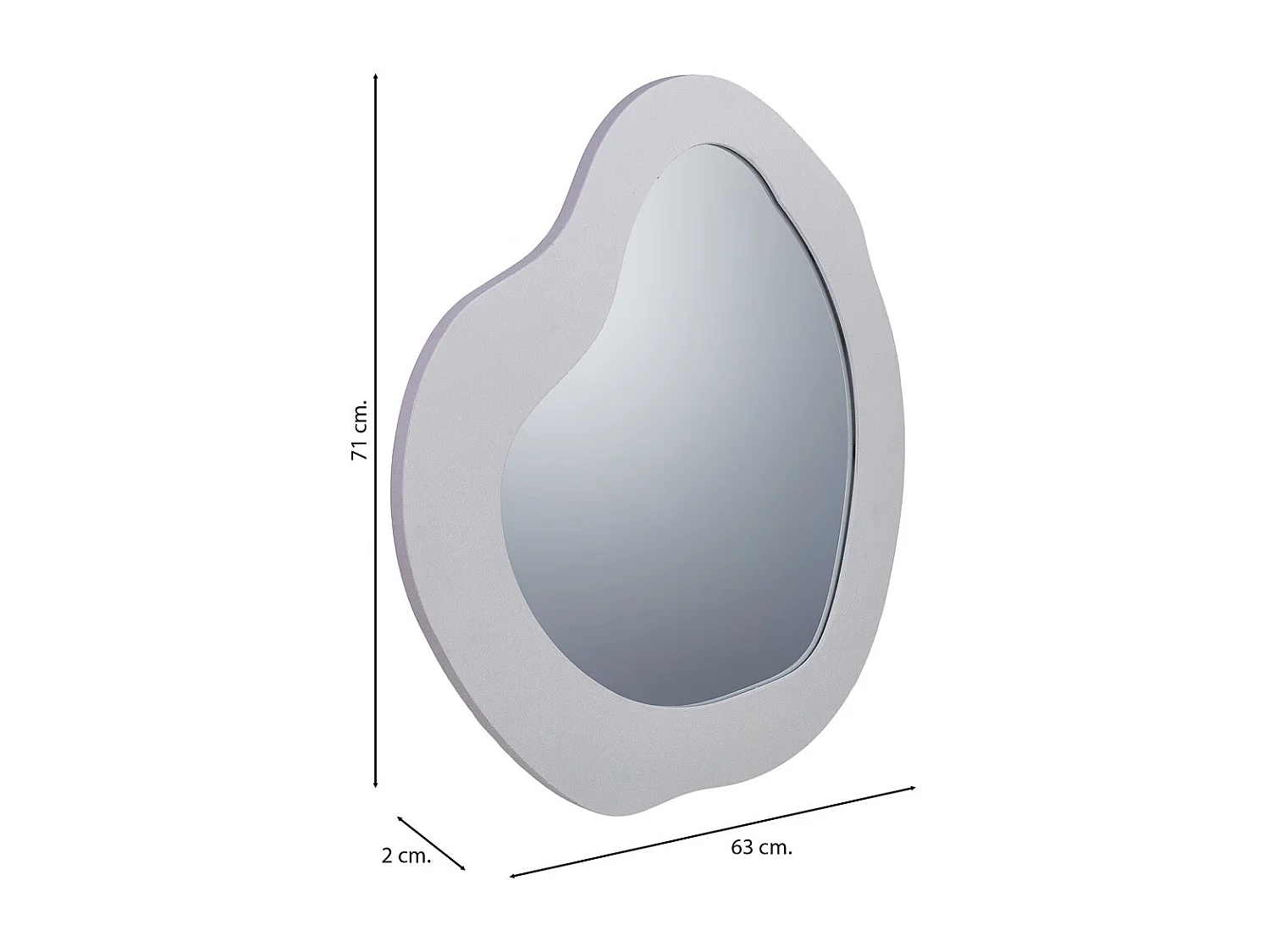 Espejo de pared de metal 63x02x71h cm