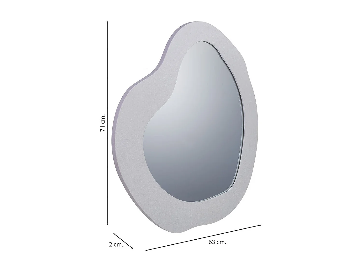 Metallwandspiegel 63x02x71h cm