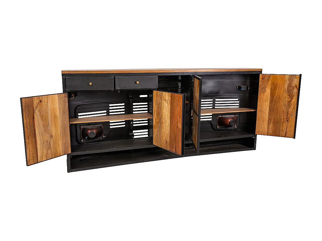 Barra per camion in legno e metallo nero 240x40x100h