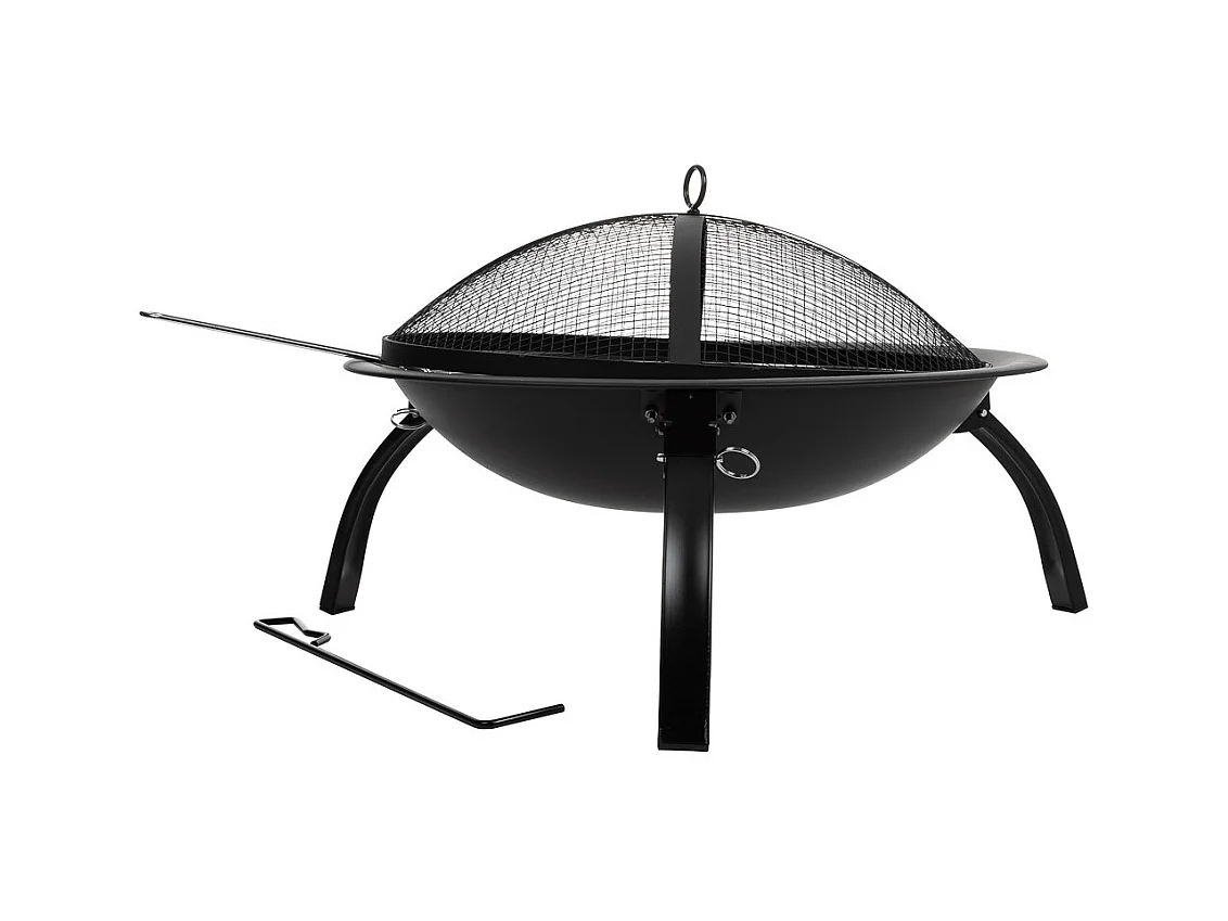 Barbacoa exterior de metal con parrilla negro  D51x39h cm