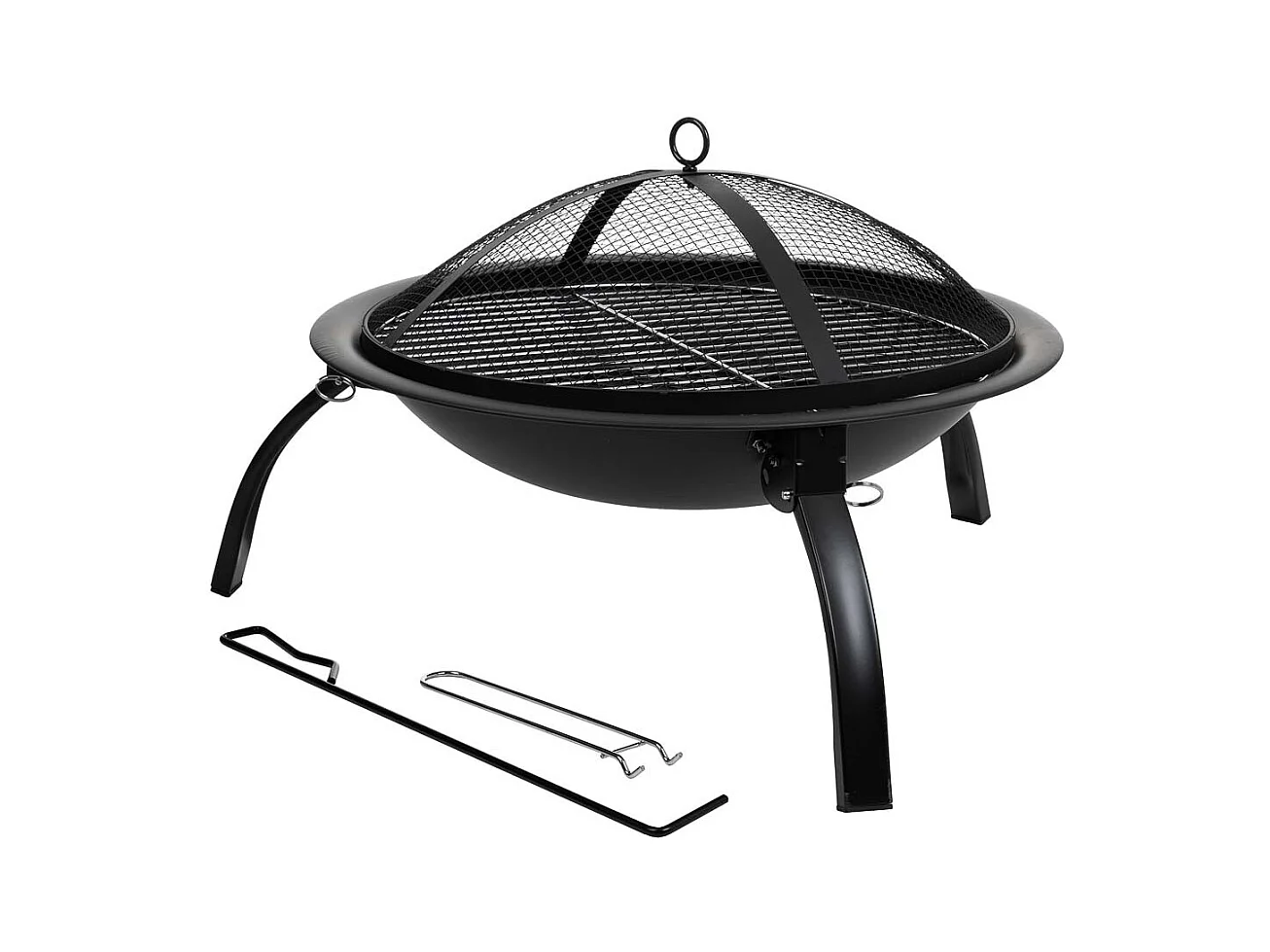 Barbacoa exterior de metal con parrilla negro  D51x39h cm