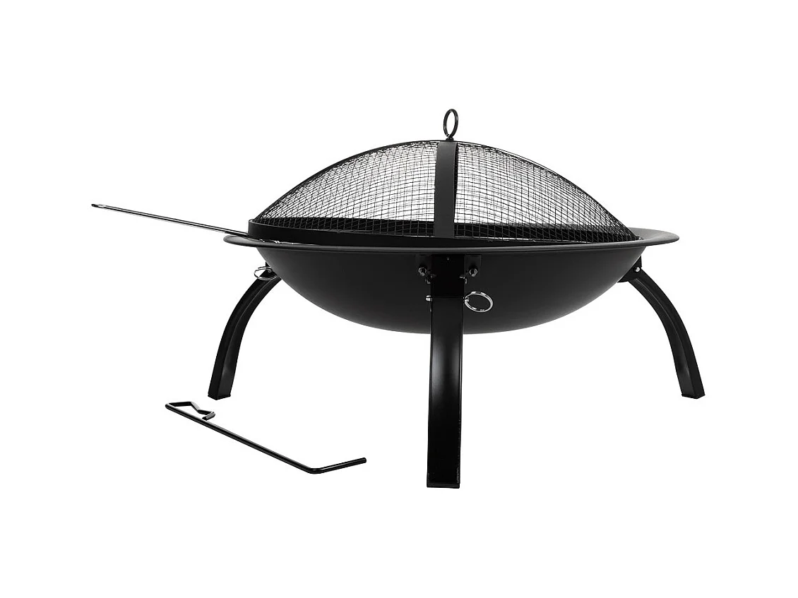 Barbacoa exterior de metal con parrilla negro  D51x39h cm