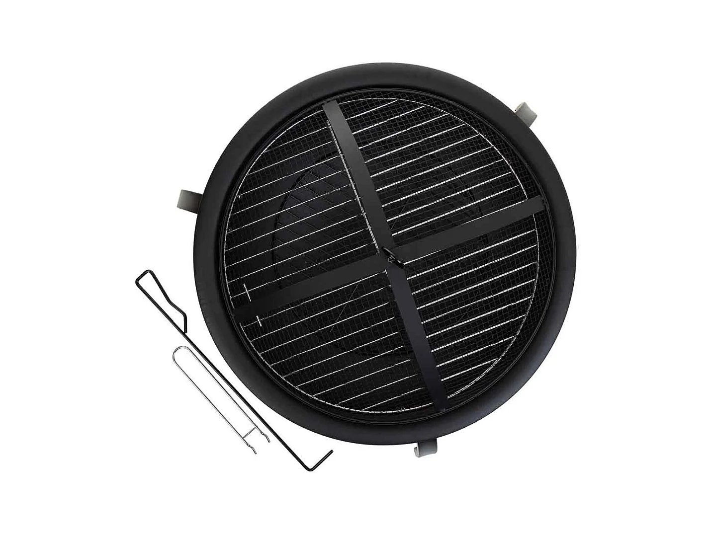 Barbacoa exterior de metal con parrilla negro  D51x39h cm
