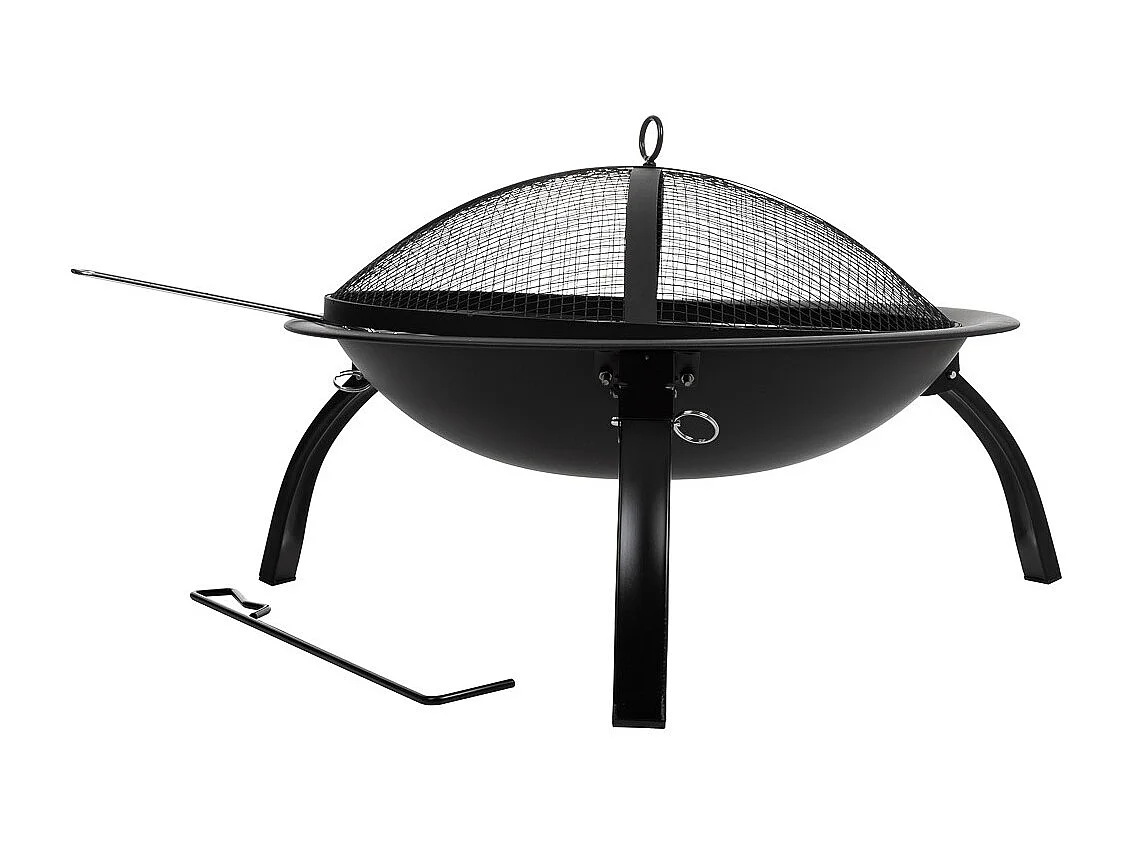 Barbacoa exterior de metal con parrilla negro  D51x39h cm