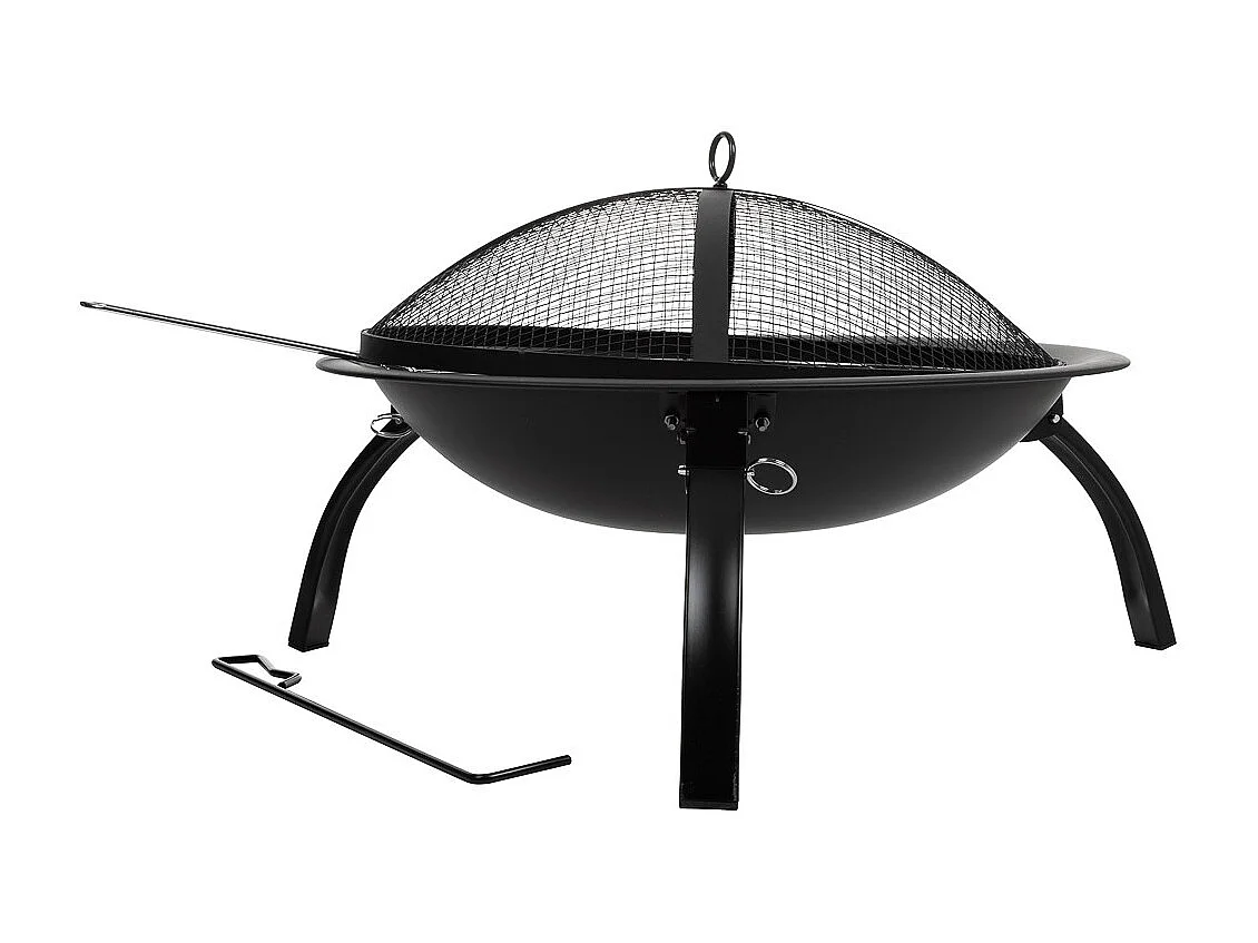 Barbacoa exterior de metal con parrilla negro  D51x39h cm