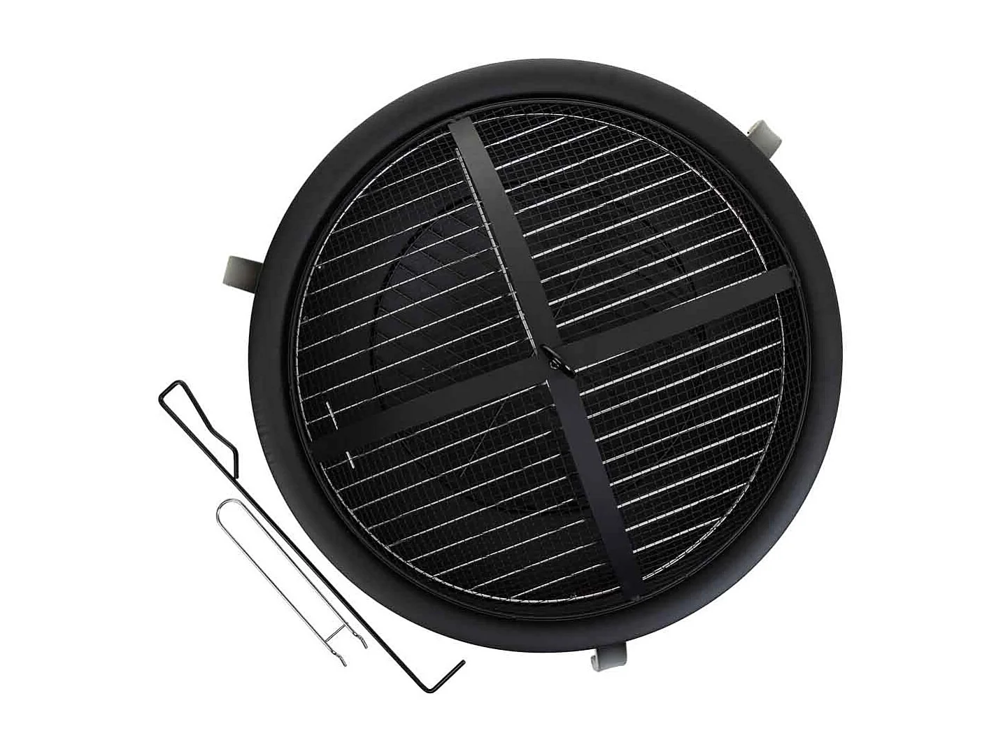 Barbacoa exterior de metal con parrilla negro  D51x39h cm