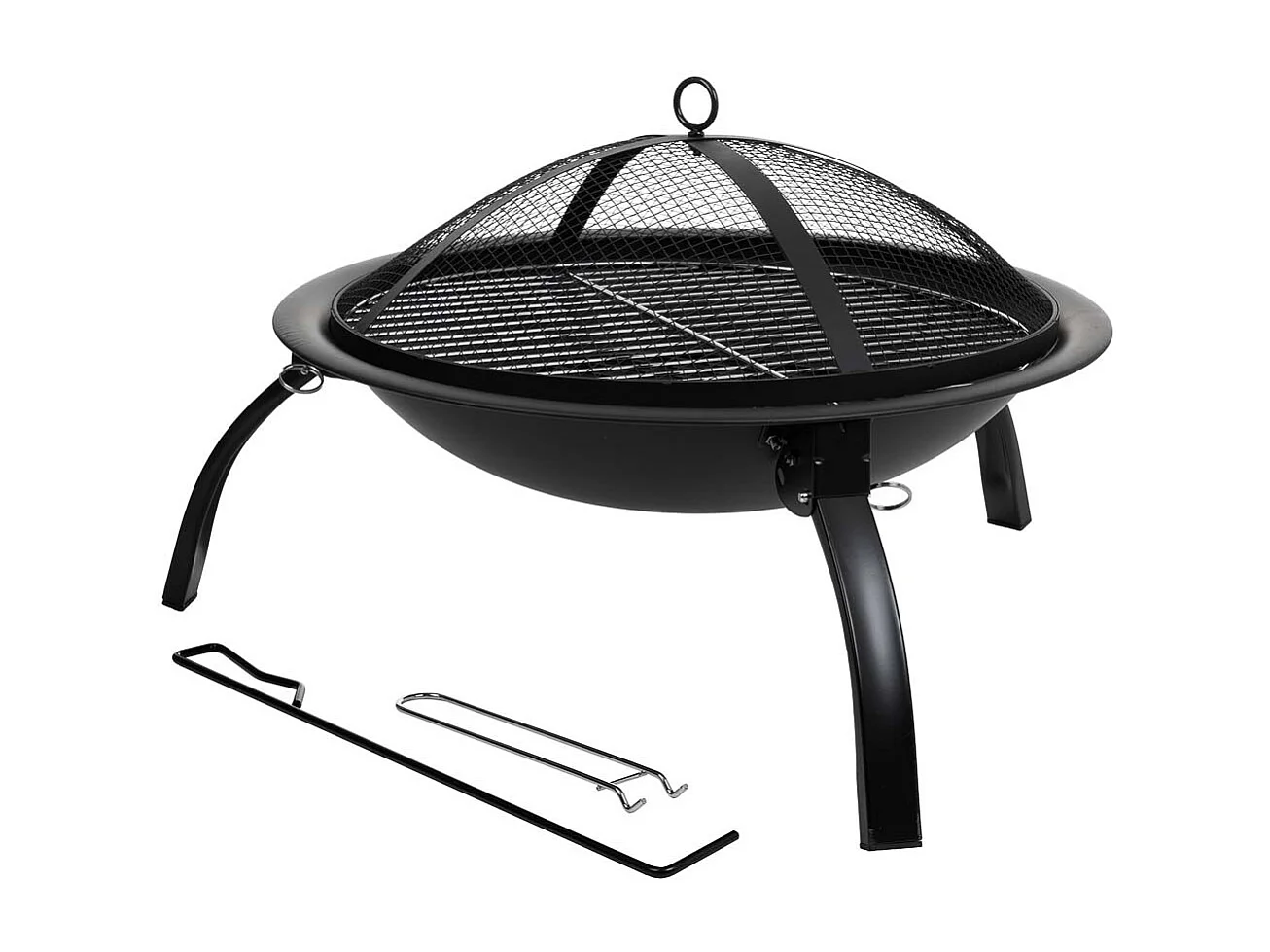 Barbecue da esterno in metallo con griglia nera D51x39h cm