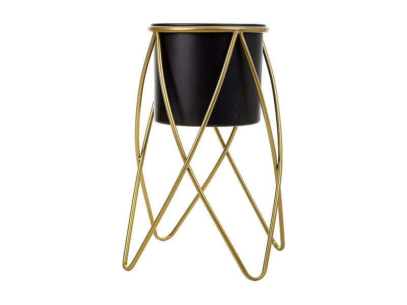 Macetero con soporte de metal 26x26x45h cm