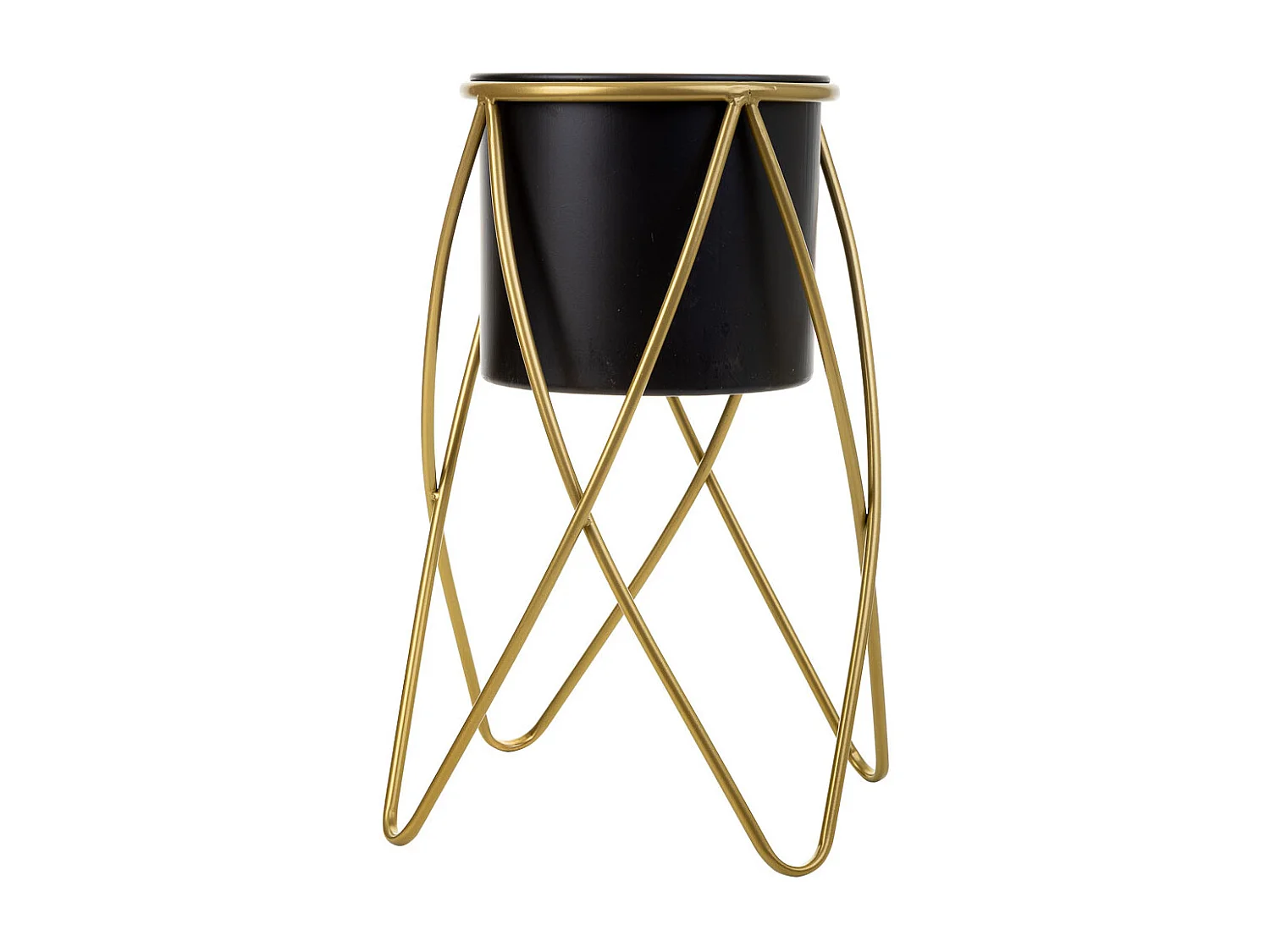 Vaso de flores com suporte metálico 26x26x45h cm