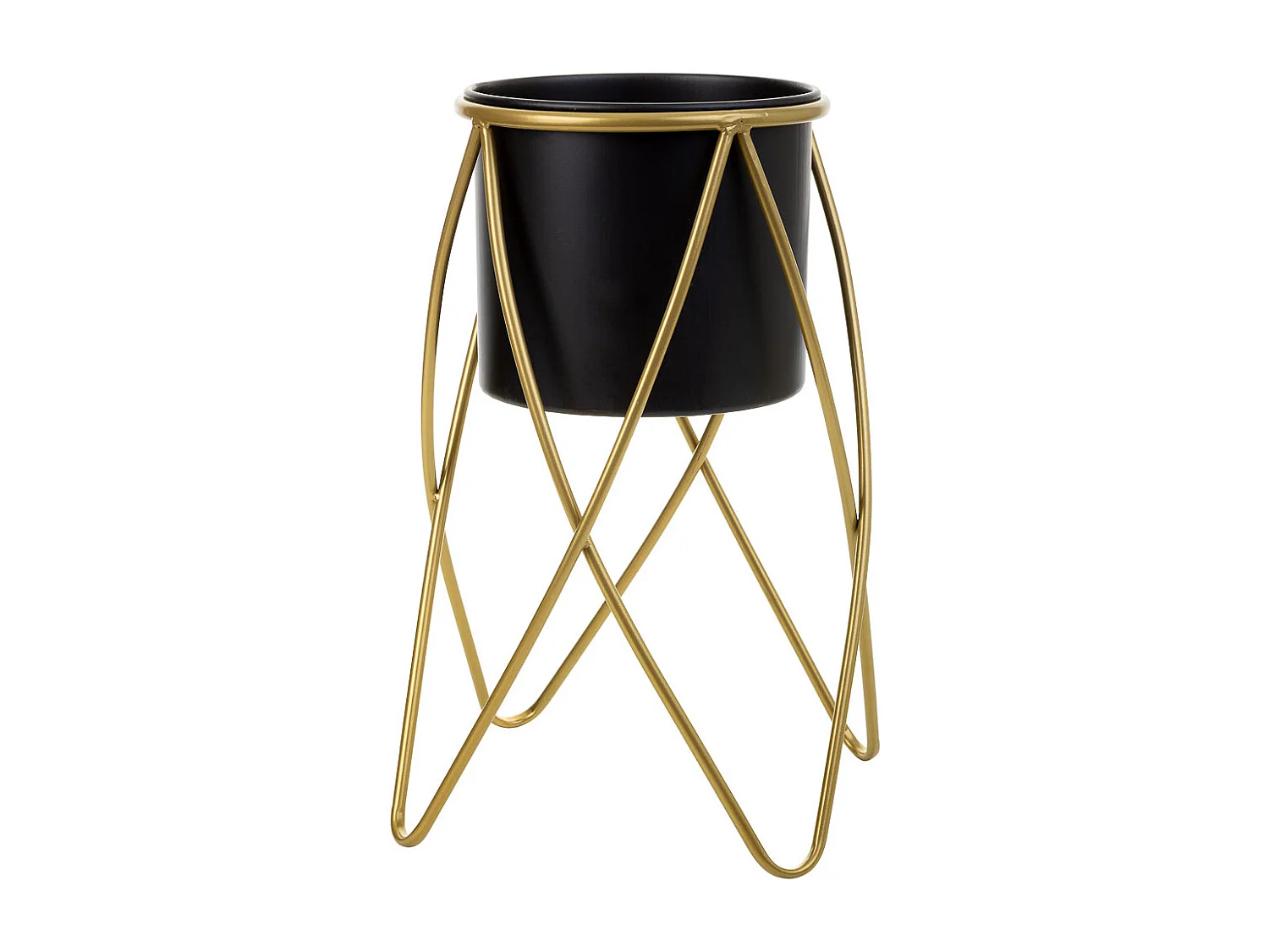 Vaso de flores com suporte metálico 26x26x45h cm