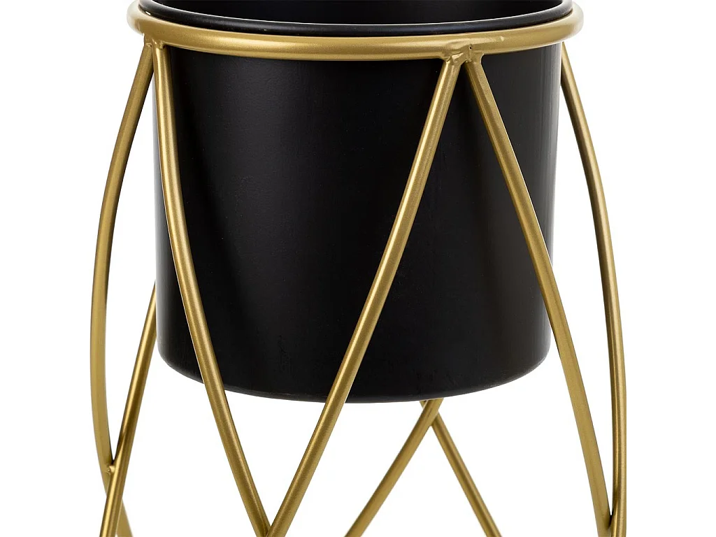 Vaso de flores com suporte metálico 26x26x45h cm