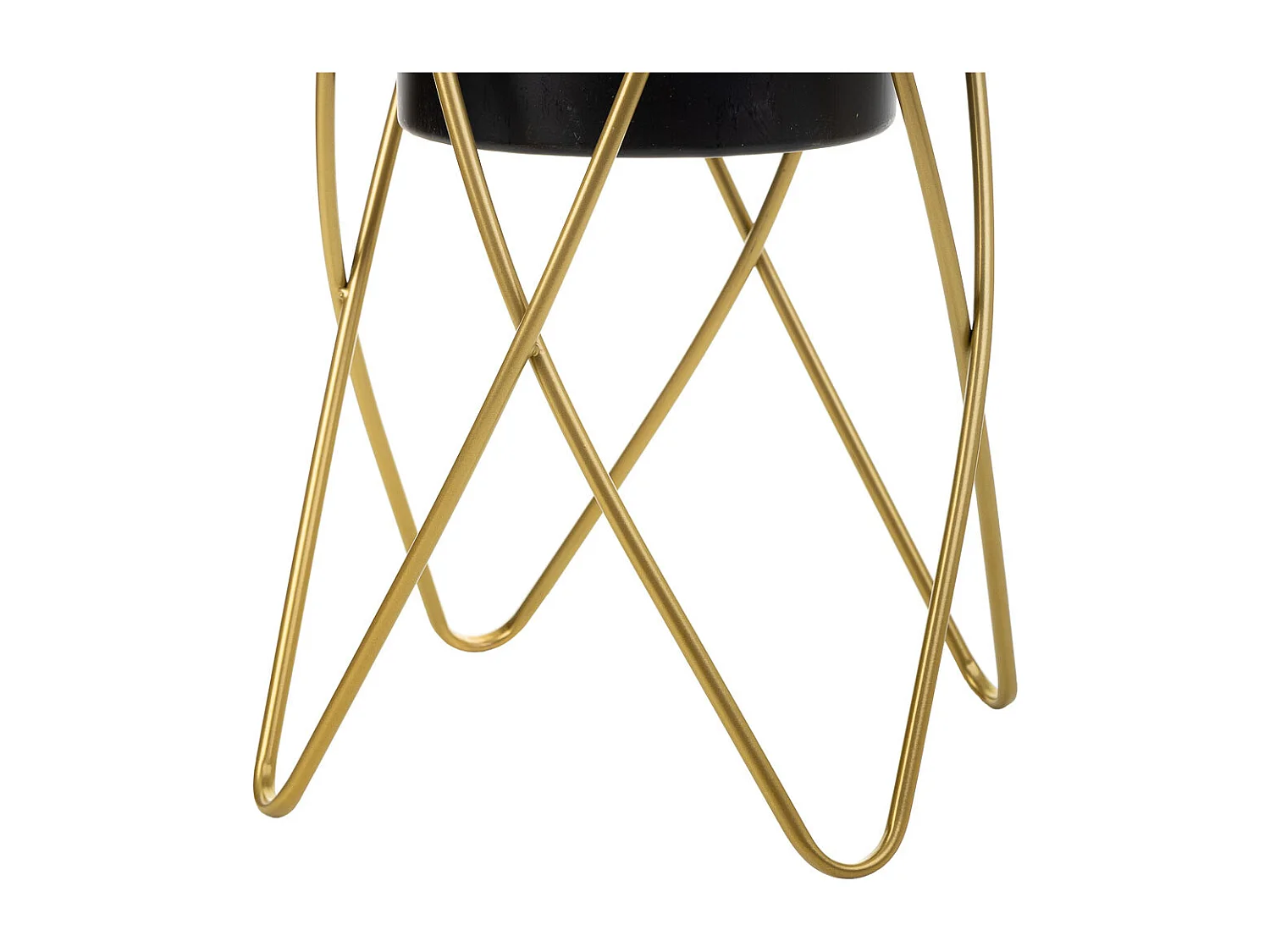 Vaso de flores com suporte metálico 26x26x45h cm