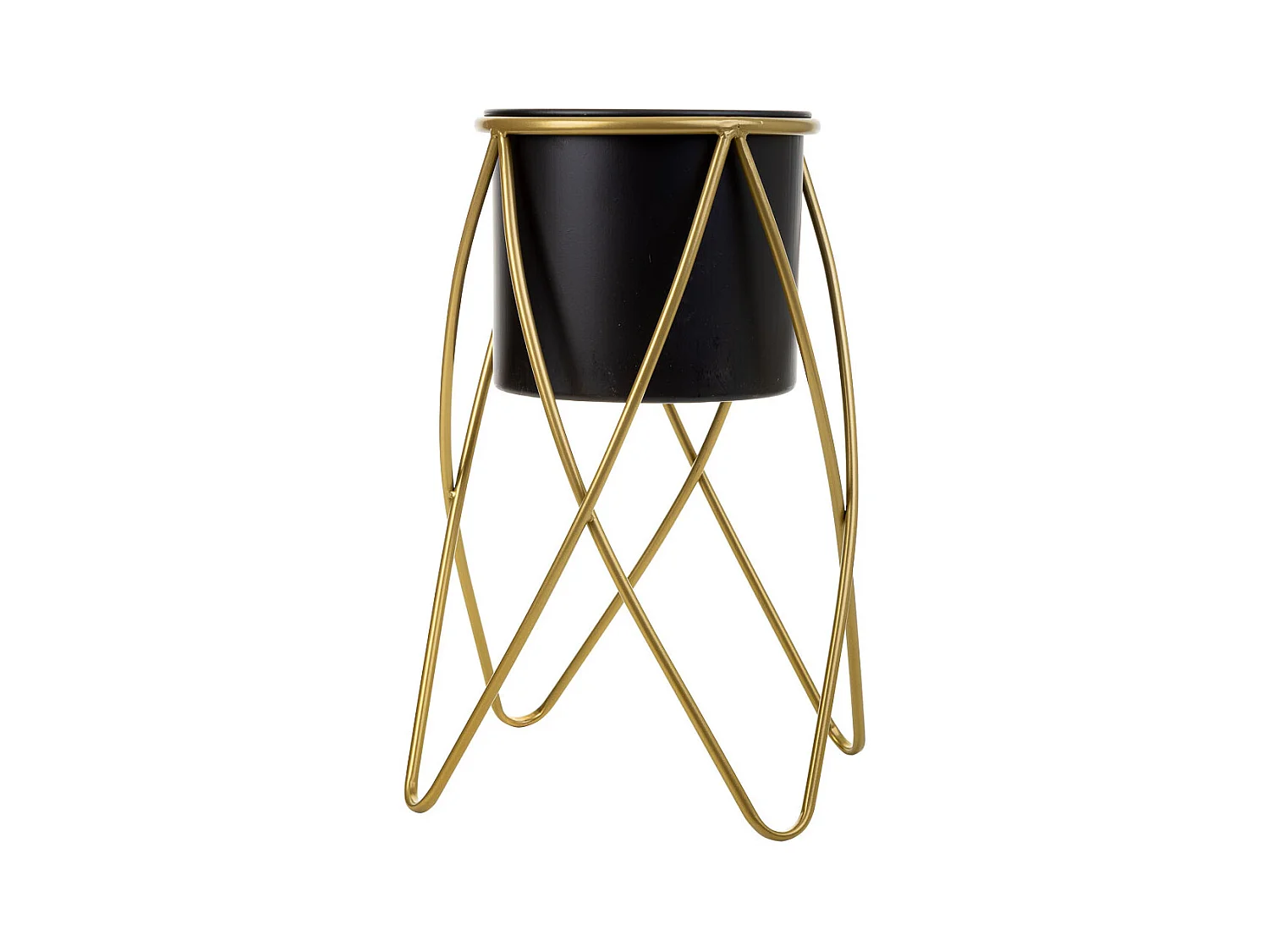 Macetero con soporte de metal 26x26x45h cm