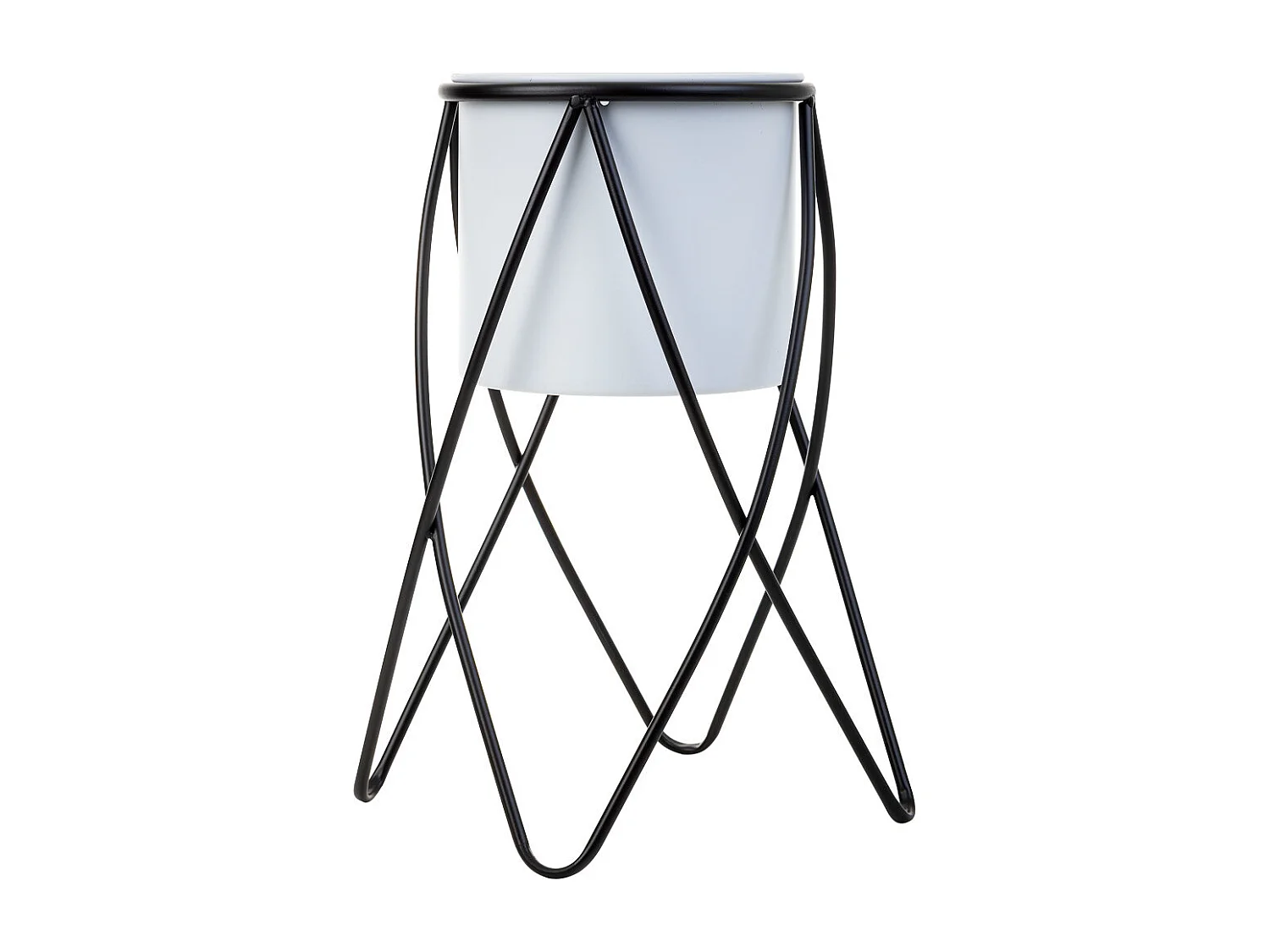 Vaso de flores com suporte metálico 26x26x45h cm