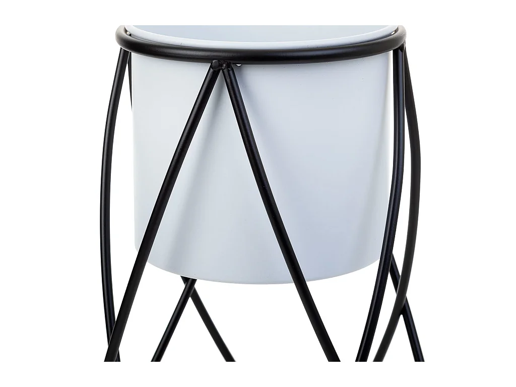 Vaso de flores com suporte metálico 26x26x45h cm